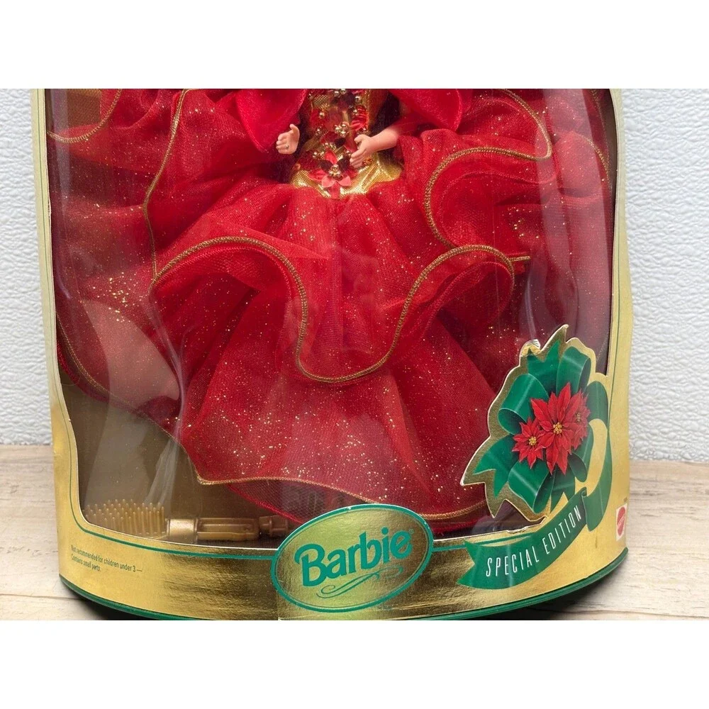 Vtg 1993 Mattel Happy Holiday Barbie Doll With Red Gown Special Edition